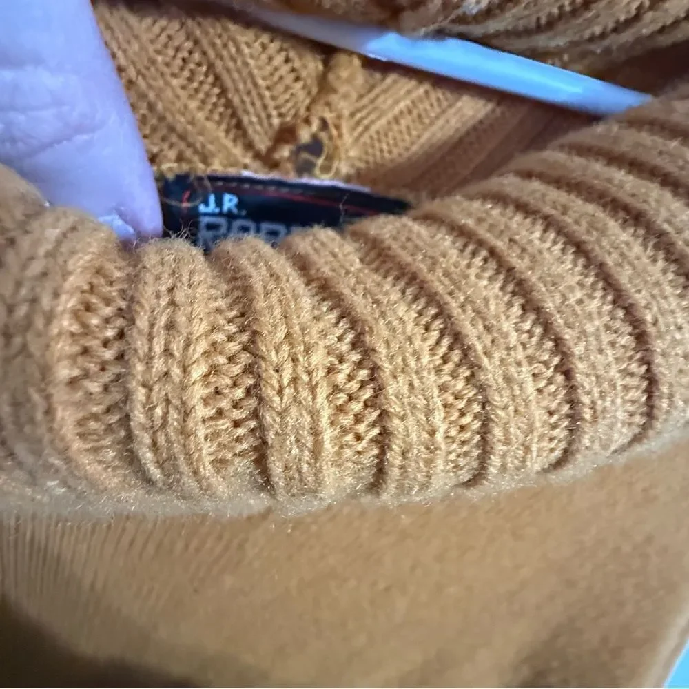 Chunky Knit Brown Turtleneck Sweater Dress‎